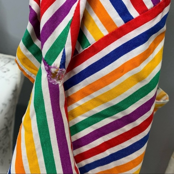 Vintage 70's Rainbow Art Artist Smock w/ Pockets - Picture 3 of 4